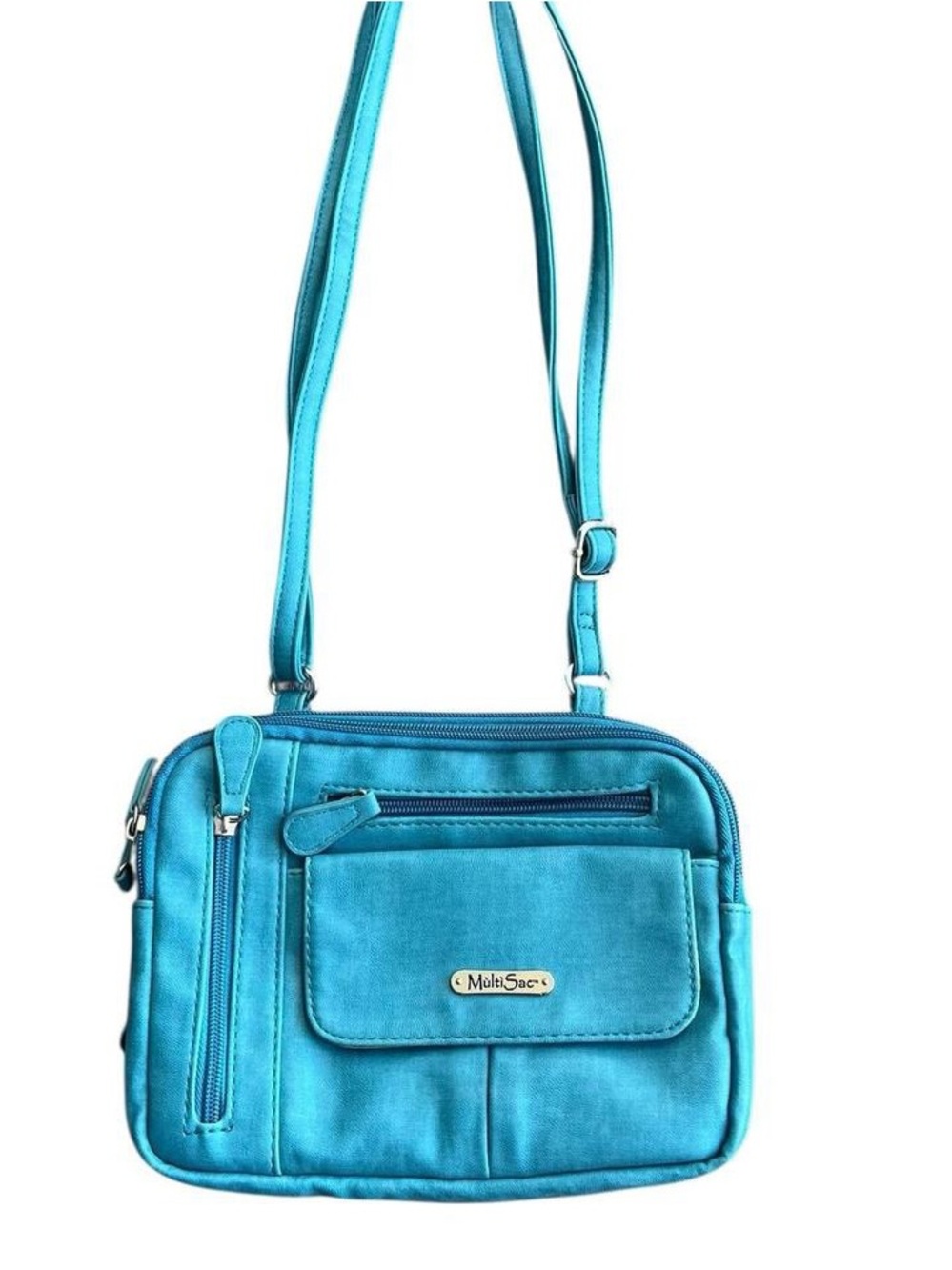 MultiSac Teal Everyday Crossbody Bag with Multiple Pockets